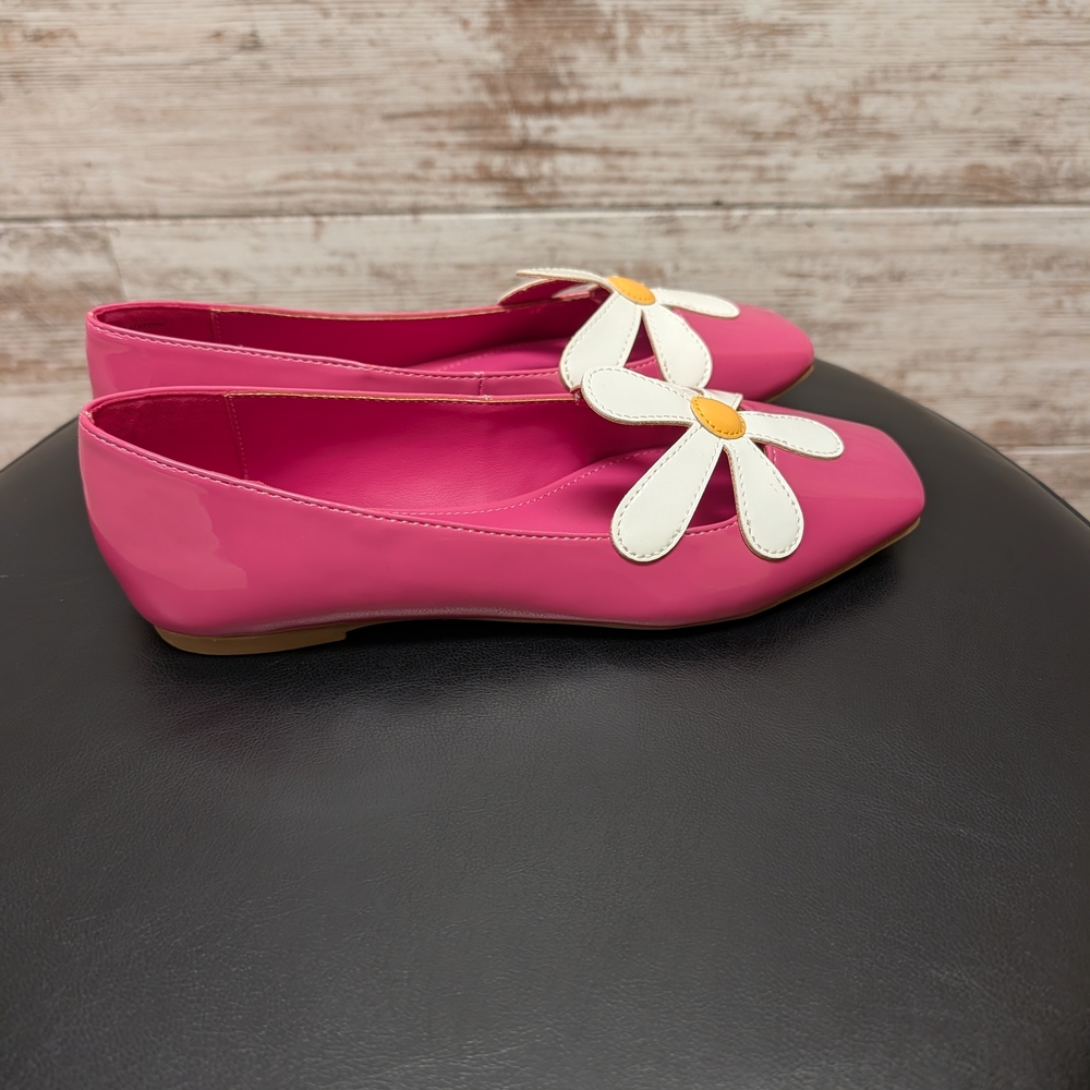 New! Katy Perry Collections Evie Pink Flats with Daisy - Picture 3 of 6